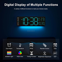 Reloj Digital LED YIDA TIME de Gran Pantalla con Control Remoto RGB, Relojes de Pared Digitales Grandes de 13" para Decoración de Sala de Estar
