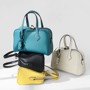 Bolso Victoria Retro de Alta Gama 2025, de Cuero Vacuno de Primera Capa, Gran Capacidad, Colorido, de Cuero Genuino, Tipo Boston, para Mujer - Product Image 1