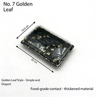 Boîte à sushi jetable en forme de feuille d'érable dorée avec couvercle transparent, tailles personnalisées, conteneur repas japonais pour buffet de fête, fournitures de traiteur