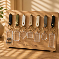 Porte-clés en acrylique transparent avec insert photo rectangulaire rond, cadre photo, chaîne en cuir PU, insert photo acrylique 1x3