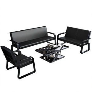 Modern Leather Outdoor Waiting Chair Durable Commercial Use Living Room <b>Sofa</b> Chair - Product Image 1