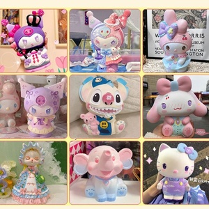 Suministros DE ARTE 20cm dibujos animados el monstruo DIY pintura muñeca en blanco dinero Banco DIY figura modelo pintado Graffiti ornamento regalo - Product Image 5