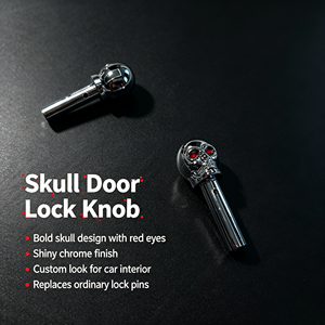Yeni Çok Satan Evrensel Alüminyum Kafatası Araba Modifikasyonu Uzaylı Tarzı Kişiselleştirilmiş Araba Kapı Kilidi - Product Image 5
