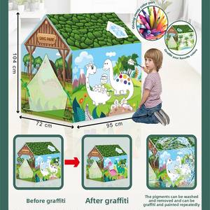 MILI DIY Art Craft Coloring Interior Lavable Reciclar Carpa <span class=keywords><strong>Dibujo</strong></span> Dinosaurio Unicornio Doodle Graffiti Play Tent para chico - Product Image 5