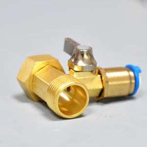 Raccord en T en cuivre pur avec robinet à bille et raccord rapide pour robinet de cuisine - Product Image 1