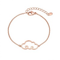 Bracelet nuage personnalisé en or rose, chaîne réglable, bijou fantaisie, cadeau