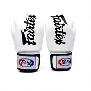 Top Quality Fairtex White Real Cowhide Leather Boxing <b>Gloves</b> Custom Logo Kick Boxing Training Fighting Hook Loop <b>Moisture</b> Wick - Product Image 2