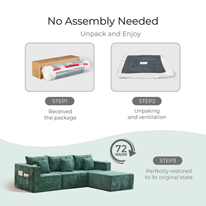 Sofá Seccional Modular en Forma de L, Envasado al Vacío, Sofá Convertible con Portavasos, Esponja de Alta Resiliencia para Sala de Estar - Product Image 6