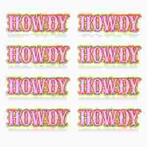 Parche Bordado con Borde Brillante Rosa 'Howdy' para Decoración de Ropa - Product Image 1