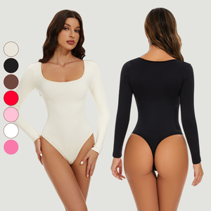 <span class=keywords><strong>บอดี้</strong></span><span class=keywords><strong>สูท</strong></span>ทรงกระชับรูปทรงคอเหลี่ยมติดกระดุม พร้อมขอบเอวแบบไร้รอยต่อ - Product Image 1