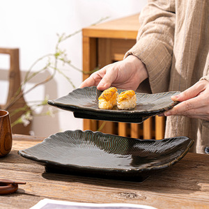 Assiettes à dîner en céramique texturées irrégulières avec glaçure réactive pour sushis, pâtes et <span class=keywords><strong>cuisine</strong></span> asiatique moderne - Product Image 4
