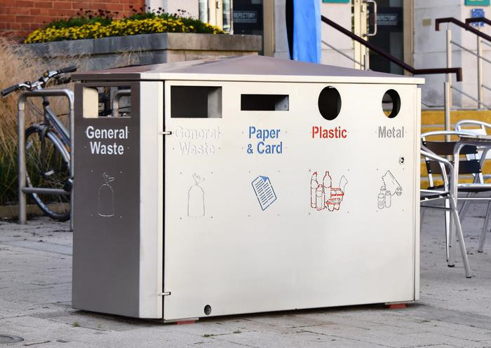 127 US GAL Dustbin Stainless Steel Recycling Bin Advertising Durable Trash Can for City