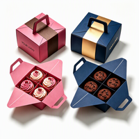 Boîte cadeau carrée personnalisée biodégradable et résistante à la graisse pour cupcakes, avec insert en mousse EVA et séparateur, pour pâtisserie à emporter