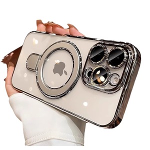 Lusso placcato telaio TPU trasparente Cover posteriore in metallo porta telefono custodia per Apple <span class=keywords><strong>iPhone</strong></span> 16 15 14 Plus 13 12 <span class=keywords><strong>11</strong></span> <span class=keywords><strong>Pro</strong></span> Max 17 aria - Product Image 6