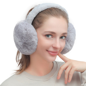 <span class=keywords><strong>Cache</strong></span>-oreilles en peluche pliante d'hiver pour femmes couvre-oreilles chauds en fausse fourrure pour dames bandeau extérieur avec <span class=keywords><strong>cache</strong></span>-oreilles - Product Image 3