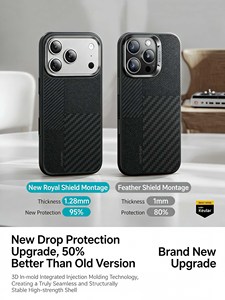 Benks Kevlar® Fiber & Aluminum Magnetic Snap-On <b>Case</b> with Kickstand for iPhone 17 Pro Series - Product Image 5
