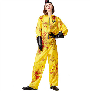 Adultos personalizado Halloween Cosplay <span class=keywords><strong>Zombie</strong></span> <span class=keywords><strong>disfraz</strong></span> para hombres amarillo miedo Doomsday Bloody <span class=keywords><strong>Zombie</strong></span> mono - Product Image 3
