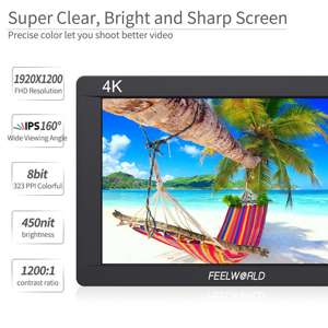 FEELWORLD Professional 7-inch 4K Camera <strong>Monitor</strong> FW703 IPS 1920x1200 HDMI 3G-SDI <strong>Input</strong> Ultra-Portable DSLR Field <strong>Monitor</strong> - Product Image 3
