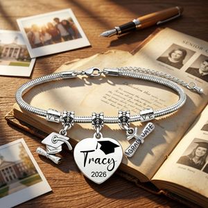 Pulsera con Dijes de Graduación 2026, Regalos Inspiradores para Graduados de Universidad, Preparatoria y Maestría - Product Image 2