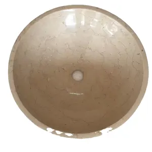 Egyptian beige marble Star Hotel bathroom round circular wash basin