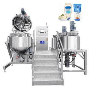 Automatic Vacuum Cosmetics Cream Food Paste Making Machine Mayonnaise Salad Sauce Dressing Making Mixer Tank Production Line