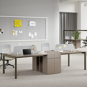 Juego de mesa de oficina para 4 personas, ordenador ejecutivo, personal modular, cubículo de oficina, estación de trabajo, escritorio con silla - Product Image 1