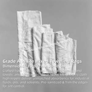 Trapos de Limpieza Reciclados, Trapos Blancos de Toalla de Algodón, Trapos Industriales de Toalla Blanca para Limpieza - Product Image 2