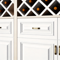 Buffet de cuisine autoportant moderne en bois avec casier à vin, porte-verres, grande capacité, rangement pour micro-ondes