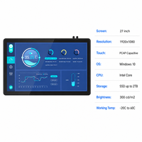 Ordinateur industriel tout-en-un à écran tactile capacitif de 27 pouces, kiosque en libre-service, système de point de vente pour la vente au détail, automatisation d'usine