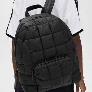 Large Waterproof Nylon Unisex <b>Backpack</b> Adjustable <b>Strap</b> Custom Quilted Design Students Fashionable Black Zipper Durable - Product Image 1