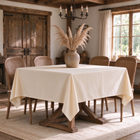 Nappe à carreaux beige style ferme, 100% polyester, linge de table rustique pour la salle à manger, les réunions de famille et la décoration d'événements champêtres