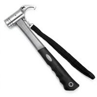 Marteau multifonctionnel pour piquets de tente, marteau de camping pour bâche, extracteur de piquets à tête en acier, outil de retrait de clous pour revêtement de sol extérieur