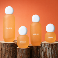 Ensemble de flacons cosmétiques carrés en verre de qualité supérieure, base épaisse, pour lotion, avec revêtement effet glace craquelée, emballage pour soins de la peau, coffret beauté