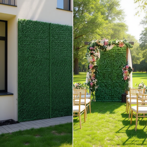 Paneles de Césped Artificial, Duraderos, Impermeables, con Patrón de Hojas de Plástico, Diseño Moderno para Uso Decorativo en Interiores y Exteriores - Product Image 2