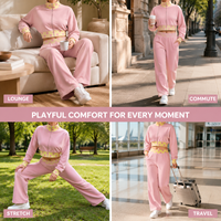 Ensemble de jogging et survêtement de sport pour femme avec logo personnalisé, col montant, coupe lourde, pour entraînement, fitness, gym et loisirs