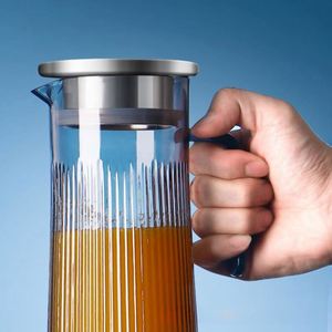 Acrylic Plastic PC Striped Household High Temperature Cold Water Restaurant Commercial Juice Pot - Product Image 1