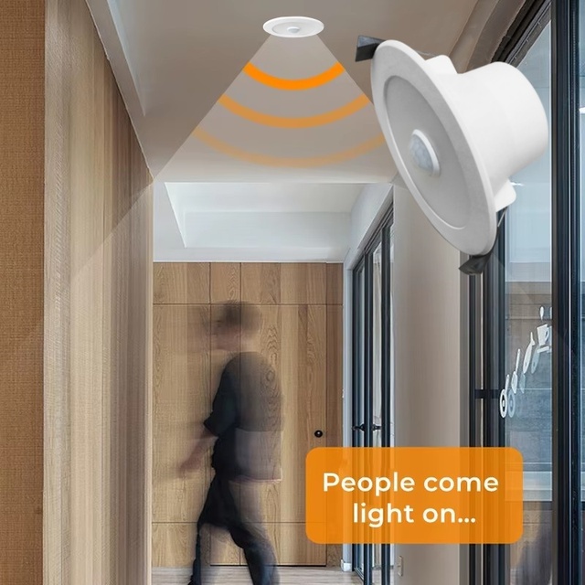 Sensor Downlight LED Lighting Motion Sensor 8W 9W Smart Home LED Spot Light ip44 Entrance Hallway Kitchen Corridor Staircase ce