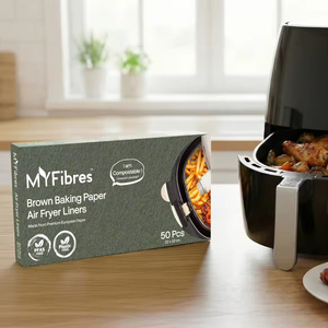 Papier sulfurisé compostable de qualité supérieure, sans plastique, résistant à la chaleur, pour friteuse à air, qualité alimentaire, vente en gros. - Product Image 1