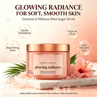 Gommage Corporel Hydratant au Sucre de Noix de Coco, Hibiscus et Karité – Hydratants Végétaux Naturels, Grains de Sucre Doux pour Éliminer les Peaux Mortes et Atténuer le Teint Terne