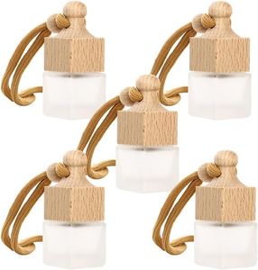 Fábrica 3Ml 5Ml 8Ml 10Ml Botellas difusoras de vidrio para automóviles con tapa de madera Tornillo/sello de corcho Ambientador de perfume colgante para automóviles - Product Image 4