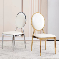 Chaises de banquet et d'événement de luxe en métal et résine, empilables, à dossier ovale, dorées, pour hôtels et mariages, vente en gros du fabricant