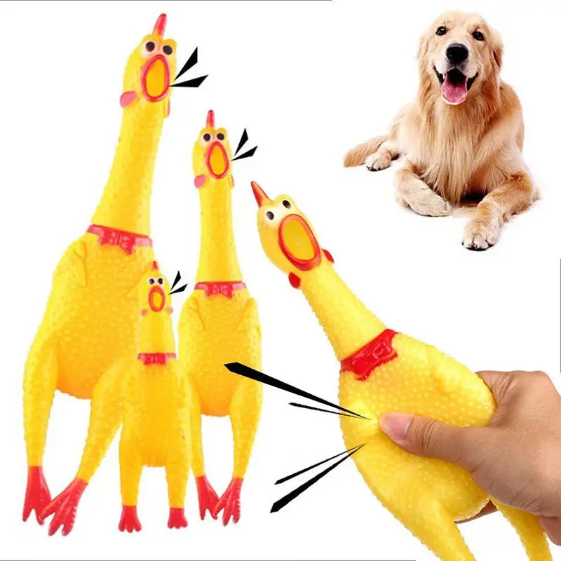 Jouet de chien qui sonne hurlant poulet jouet pour chien de compagnie libérant poulet presser résistant aux morsures mâcher grinçant jouet pour chien en caoutchouc pour animaux de compagnie