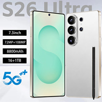 Téléphone portable S26 Ultra débloqué 5G, 16 Go de RAM, 1 To de stockage ROM, écran HD de 7,3 pouces, appareil photo 108 MP, reconnaissance faciale sans capteur photo