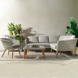 Gartenmöbel Outdoor Rattan Kunststoff Korb weide Garten Outdoor Rattan Sofa Set grau wasserdicht Party Sitz