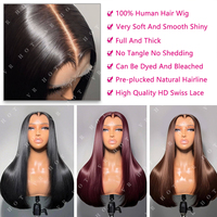 Perruque Frontale HD Glueless Cheveux Humains Lisses de Qualité Raw Vietnamienne, Cutilules Alignées, Pré-Épilée, Super Double Drawn