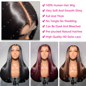 Perruque Frontale HD Glueless Cheveux Humains Lisses de Qualité Raw Vietnamienne, Cutilules Alignées, Pré-Épilée, Super Double Drawn - Product Image 3