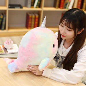 28cm carino colorato Narwhal peluche peluche bambola di pesce farcito cuscino morbido per neonate arcobaleno mare animale balena farcito giocattolo Narwhal - Product Image 4