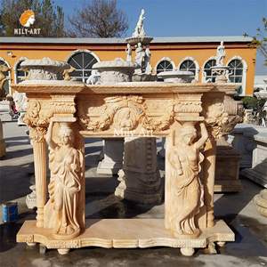 <span class=keywords><strong>Chimenea</strong></span> de Piedra de Mármol de Diseño Antiguo para Decoración de Interiores, con Estatuas, Gran Oferta - Product Image 2