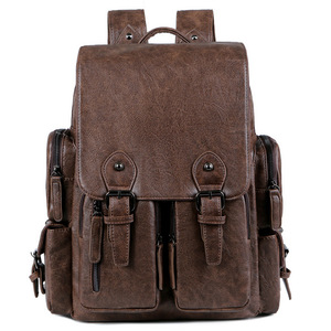 Mochila de cuero PU de estilo Vintage para hombre de gran capacidad, bolso de documentos de cartero de moda de gama alta - Product Image 4