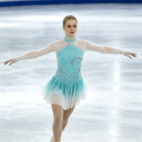 Robe de patinage et de danse vert menthe dégradé, col montant, manches longues en maille, dos en V orné de strass, pour enfants et adultes, compétition et performance